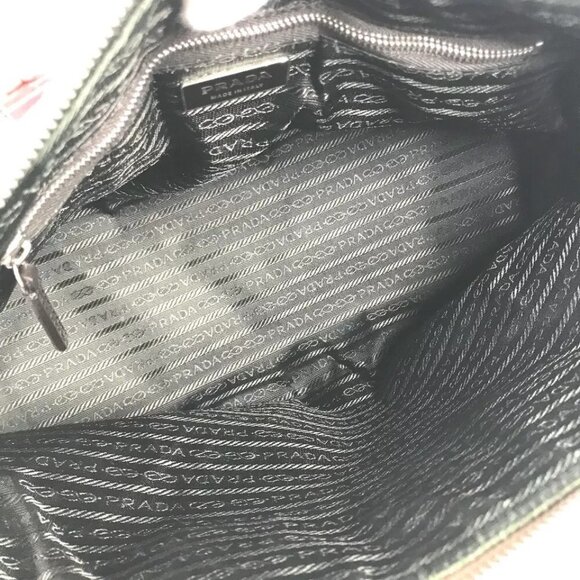 PRADA BN0081 Bicolor triangle logo plate Shoulder Bag Hand Bag Tote Bag - Picture 11 of 16